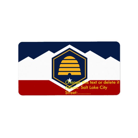 Custom Label with Flag of Utah, USA (Voorkant)
