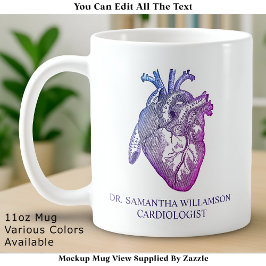 Custom Labelled Vintage Anatomical Heart, Multi Koffiemok
