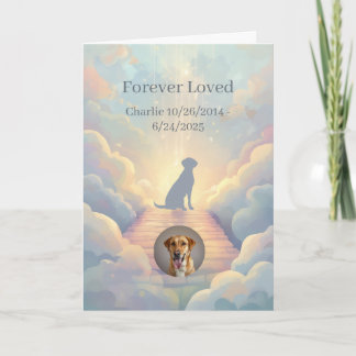 Custom Labrador Retriever Rainbow Bridge Sympathy Kaart