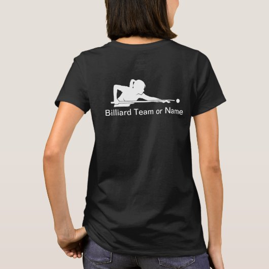 Custom Ladies Billiards Pool League Team Tshirts (Achterkant)