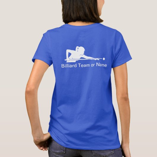 Custom Ladies Billiards Pool League Team Tshirts (Achterkant)