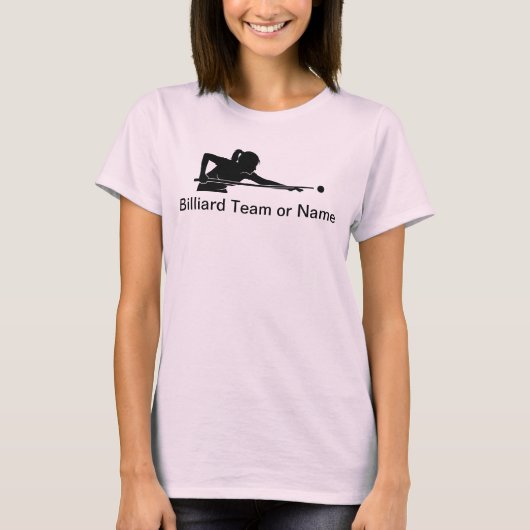 Custom Ladies Billiards Pool League Team Tshirts (Voorkant)