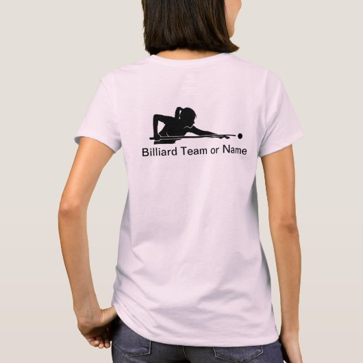 Custom Ladies Billiards Pool League Team Tshirts (Achterkant)