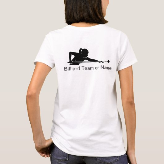 Custom Ladies Billiards Pool League Team Tshirts (Achterkant)