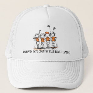 Custom Ladies Golf League ORANJE Pet - Clubnaam