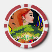 Custom Lady Luck 2 Couple's Game Night  Poker Chips (Voorkant)