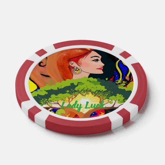 Custom Lady Luck 2 Couple's Game Night  Poker Chips (Enkel)
