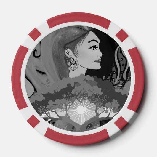 Custom Lady Luck 2 Couple's Game Night  Poker Chips (Achterkant)