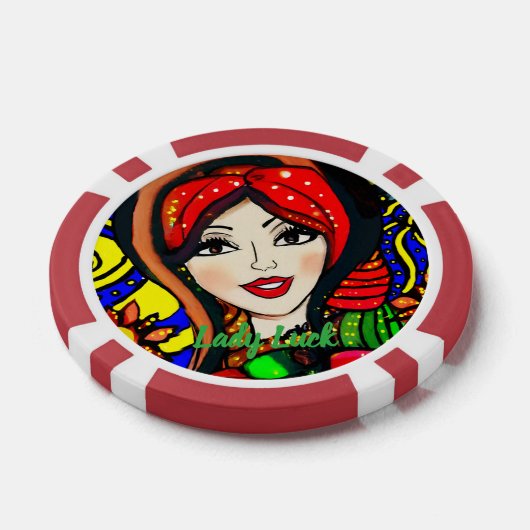 Custom Lady Luck 4 Couple's Game Night  Poker Chips (Enkel)