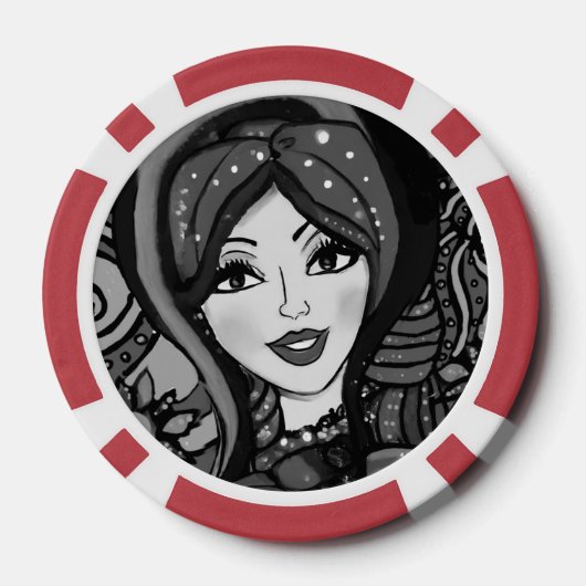 Custom Lady Luck 4 Couple's Game Night Poker Chips (Achterkant)