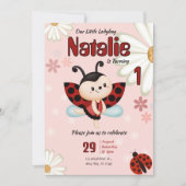 Custom Ladybug Birthday Invitation  Kaart (Voorkant)