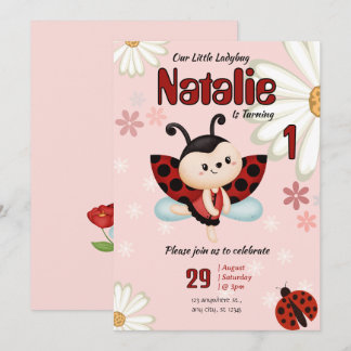 Custom Ladybug Birthday Invitation  Kaart