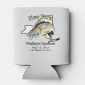 Custom Lake and Date New York Walleye Open Blikjeskoeler (Achterkant)