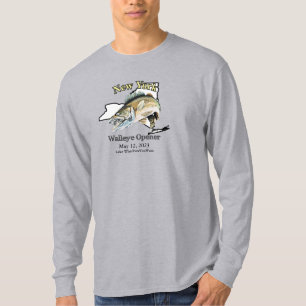 Custom Lake and Date New York Walleye Open T-shirt