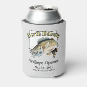 Custom Lake and Date North Dakota Walleye Open Blikjeskoeler (Blikje Achterkant)