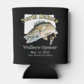 Custom Lake and Date North Dakota Walleye Open Blikjeskoeler (Achterkant)