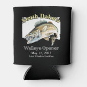 Custom Lake and Date South Dakota Walleye Open Blikjeskoeler (Voorkant)