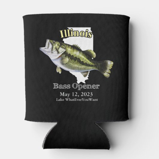 Custom Lake/Date Illinois Bass Opener Dark Blikjeskoeler (Achterkant)
