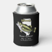 Custom Lake/Date Illinois Bass Opener Dark Blikjeskoeler (Blikje Achterkant)