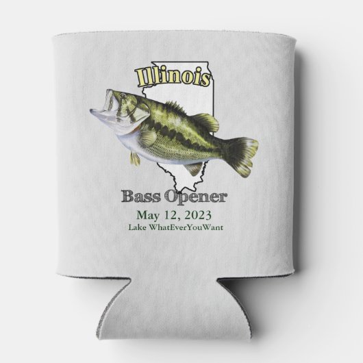Custom Lake/Date Illinois Bass Opener Light Blikjeskoeler (Achterkant)