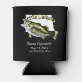 Custom Lake/Date North Dakota Bass Opener Dark Blikjeskoeler (Voorkant)