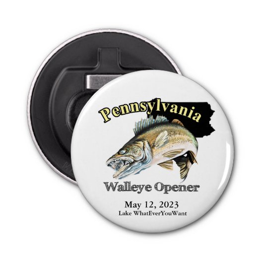 Custom Lake/Date Pennsylvania Walleye Opener (Voorkant)