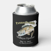 Custom Lake/Date Pennsylvania Walleye Opener Dark Blikjeskoeler (Blikje Voorkant)