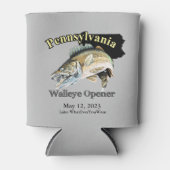 Custom Lake/Date Pennsylvania Walleye Opener Light Blikjeskoeler (Voorkant)