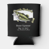 Custom Lake/Date South Dakota Bass Opener Dark Blikjeskoeler (Voorkant)