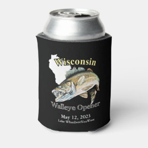 Custom Lake/Date Wisconsin Walleye Open Dark Blikjeskoeler