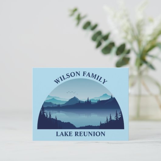 Custom Lake House Family Reunion Summer Vacking Briefkaart (Staand voorkant)