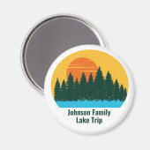 Custom Lake House Family Trip Schattigee zonsonder Magneet (Voorkant / Achterkant)