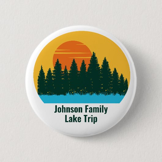 Custom Lake House Family Trip Schattigee zonsonder Ronde Button 5,7 Cm (Voorkant)