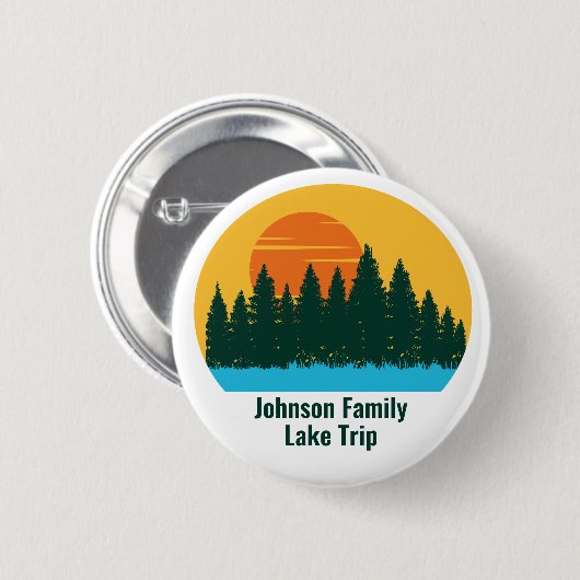 Custom Lake House Family Trip Schattigee zonsonder Ronde Button 5,7 Cm (Voorkant /achterkant)