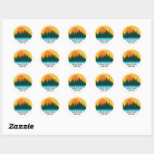 Custom Lake House Family Trip Schattigee zonsonder Ronde Sticker (Vel)