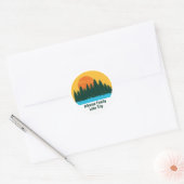 Custom Lake House Family Trip Schattigee zonsonder Ronde Sticker (Envelop)