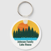 Custom Lake House Family Trip Schattigee zonsonder Sleutelhanger (Voorkant)