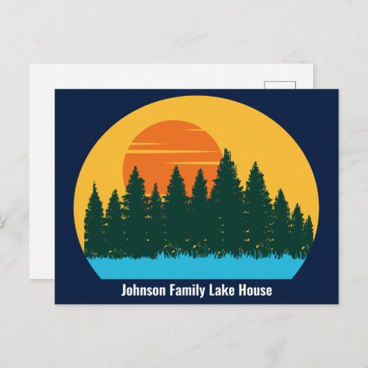 Custom Lake House Family Trip zonsondergang Briefkaart (Voorkant / Achterkant)