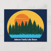 Custom Lake House Family Trip zonsondergang Briefkaart (Voorkant)