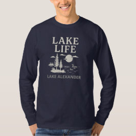 Custom Lake Life Mannen's Shirt met lange mouwen
