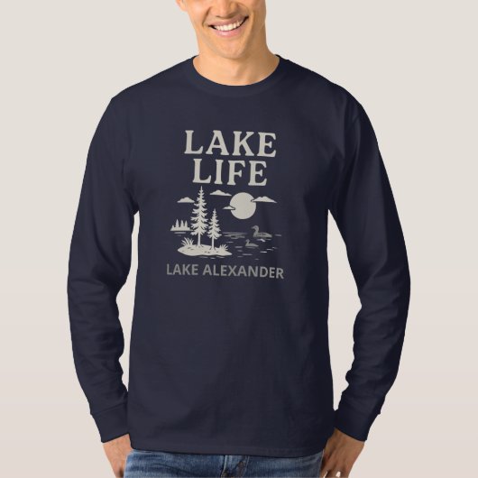 Custom Lake Life Mannen's Shirt met lange mouwen (Voorkant)