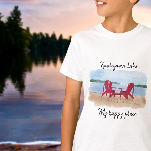 Custom Lake Uitzicht "Mijn gelukkige plek T-shirt