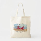 Custom Lake uitzicht "Mijn gelukkige plek Tote Bag (Voorkant)