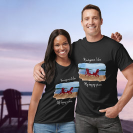 Custom Lake Uitzicht "My Happy Place T-Shirt