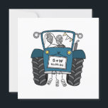Custom Land Bruiloft Blauwe Tractor Avond Kaart<br><div class="desc">Een tractor land boerderij thema avond bruiloft uitnodiging. Deze prachtige avond bruiloft uitnodiging zou de perfecte uitnodiging voor een paar met een land thema bruiloft. De tekst kan worden bewerkt als u een andere formulering wilt en ook de lettertypestijl kan worden gewijzigd in vergelijking met de vele verschillende lettertypen die...</div>