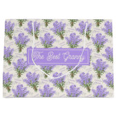 Custom Large Paper Bag with Lavender Pattern Groot Cadeauzakje (Voorkant)