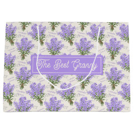 Custom Large Paper Bag with Lavender Pattern Groot Cadeauzakje