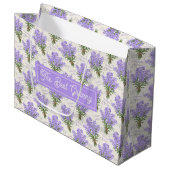 Custom Large Paper Bag with Lavender Pattern Groot Cadeauzakje (Voorkant Gekanteld)