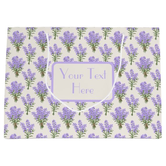 Custom Large Paper Bag with Lavender Pattern Groot Cadeauzakje (Voorkant)