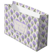 Custom Large Paper Bag with Lavender Pattern Groot Cadeauzakje (Voorkant Gekanteld)